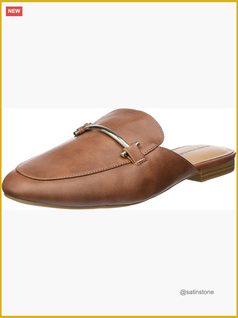 Women's Slip On Buckle Mule Backless Memory Foam Faux Leather